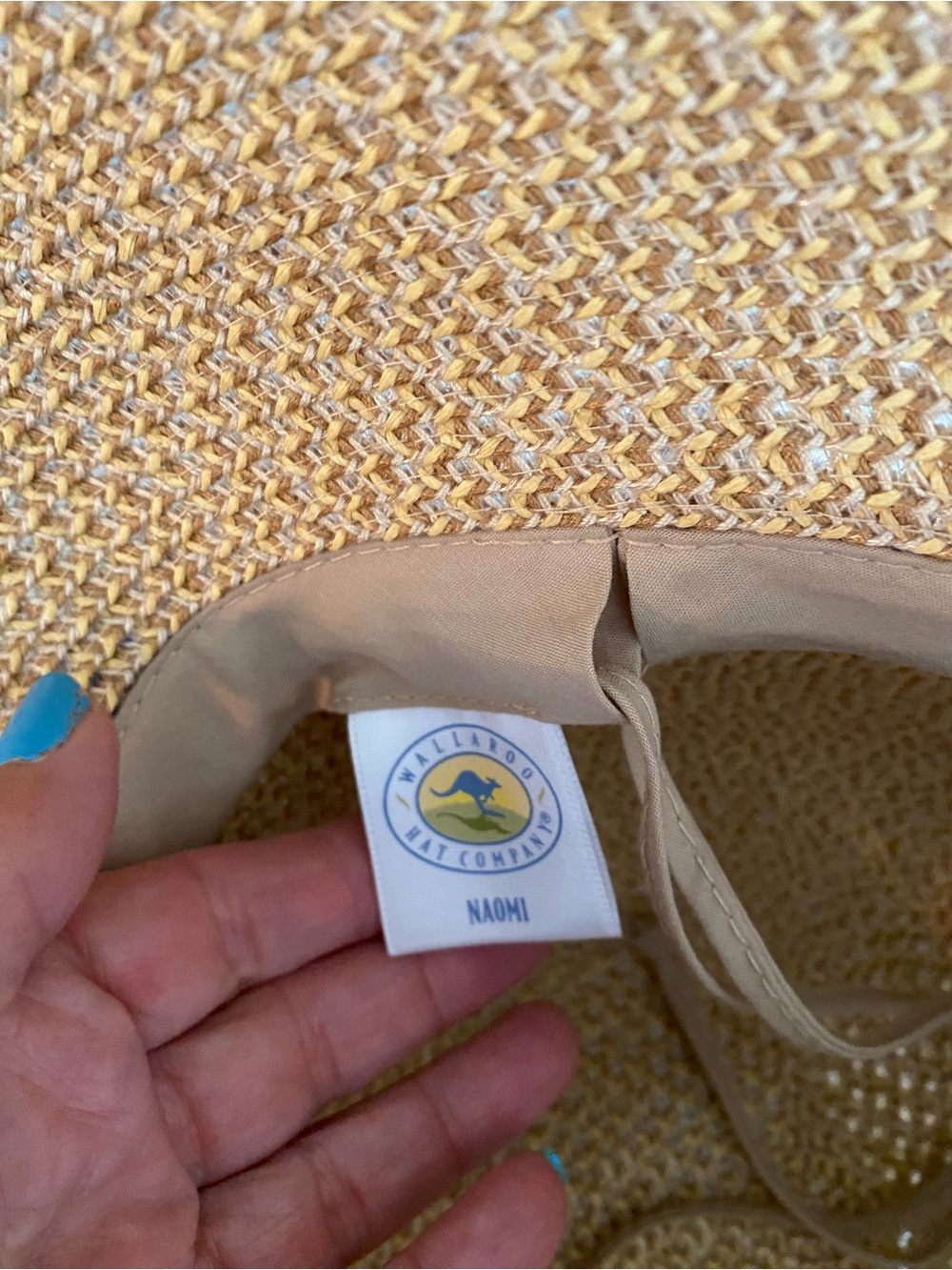 Wallaroo Naomi women’s beaded bucket hat made from natural woven fibers.  UPF 50 - Picture 4 of 6